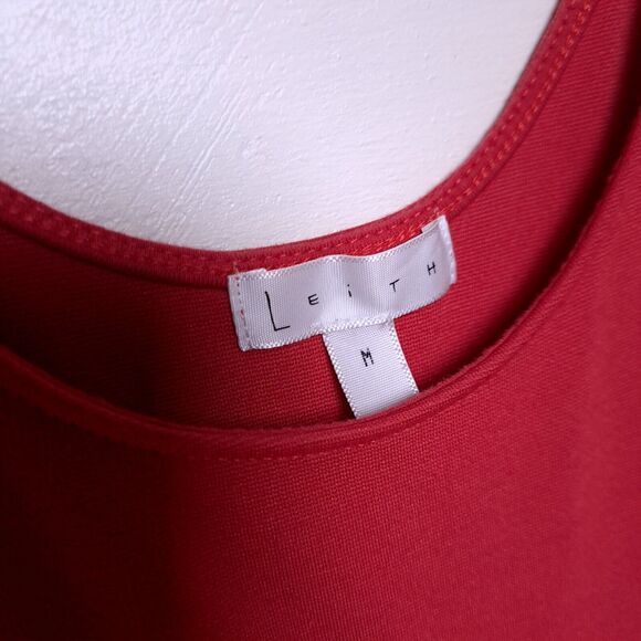 Leith Womens Medium Red Rayon Blend Casual Dress Tank Sleeveless Midi Dress - Picture 3 of 9